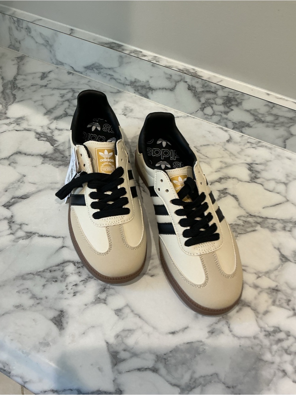 adidas Men’s Cream and Black Classic Sneakers